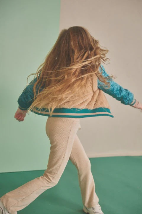 NONO Sady Velvet Rib Flared Pants Pearled Ivory