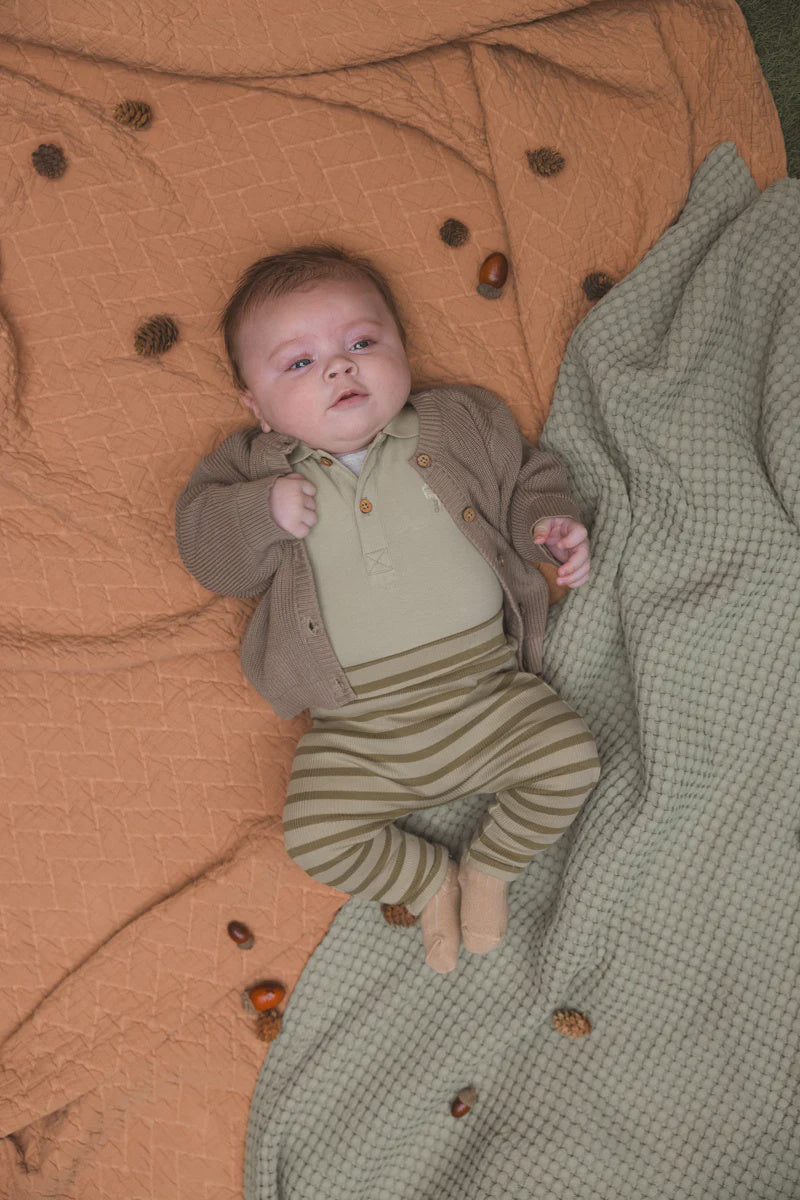 Quapi Broek donker groen gestreept | AOP Dark Green Stripe