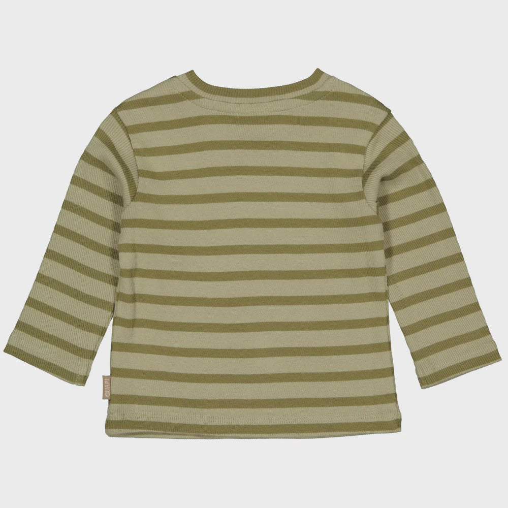 Quapi Shirt donker groen gestreept Kayden