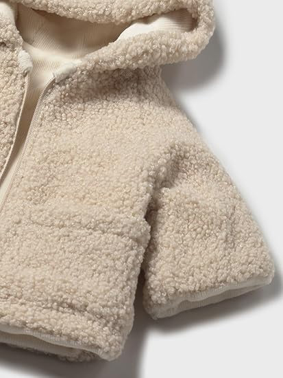 Mayoral Reversible shearling coat beige
