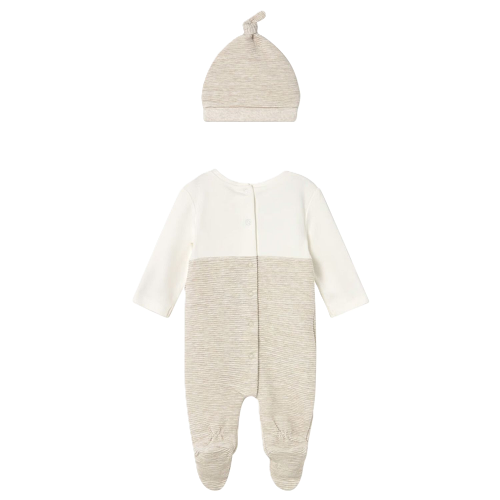Mayoral Ivory & Beige Babygrow Set