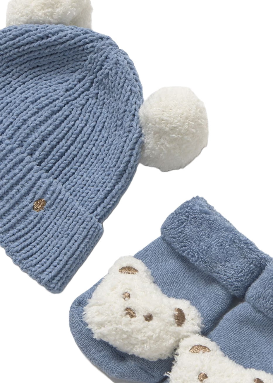 Mayoral Hat and sock set blue bell