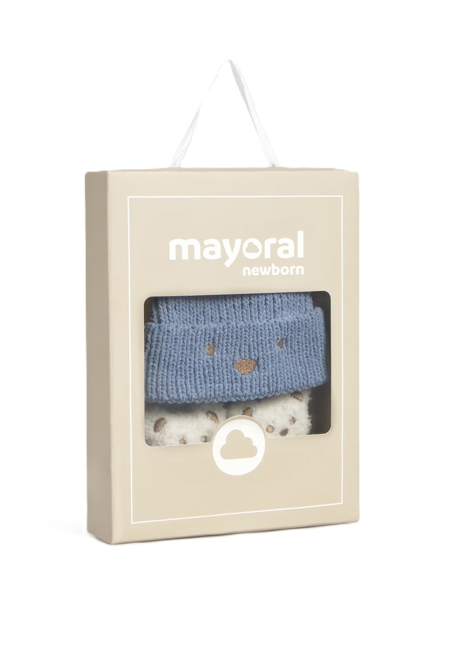 Mayoral Hat and sock set blue bell