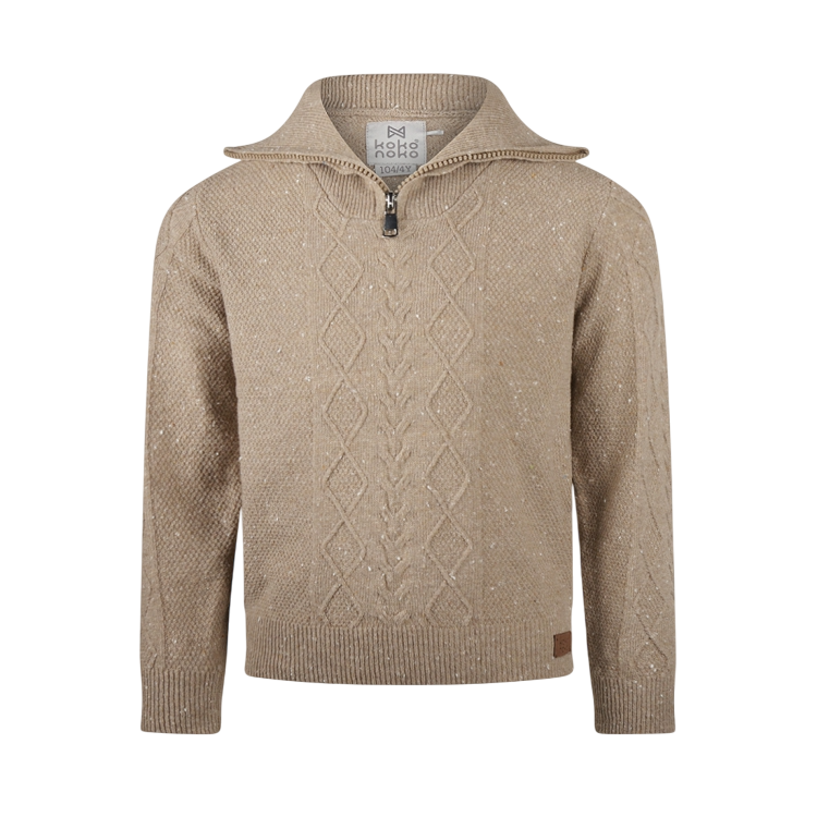 koko noko trui halfzipper taupe
