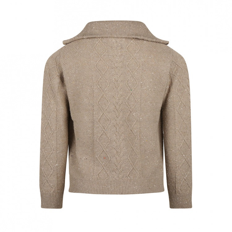 koko noko trui halfzipper taupe