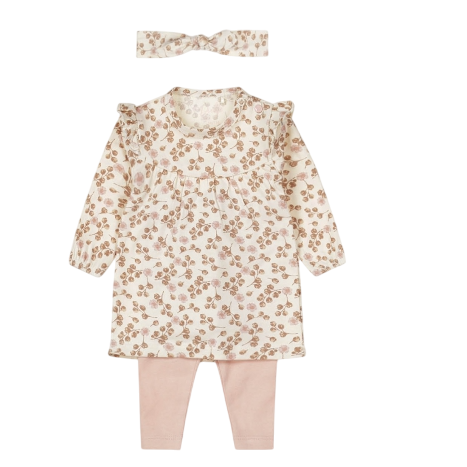 Dirkje 2 pce babysuit + headband organic cotton