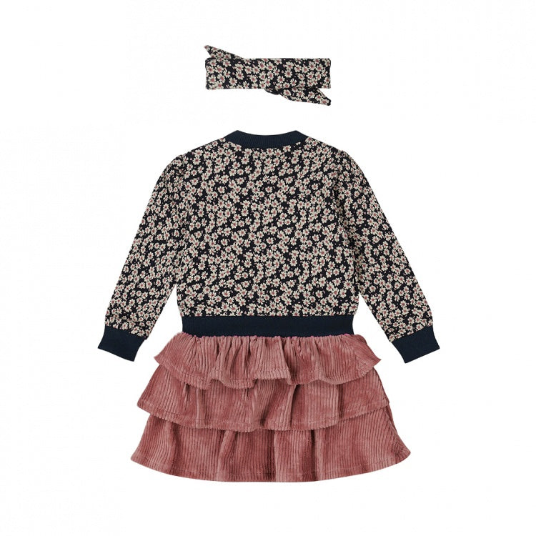 Dirkje Dress + headband Bloemetjes