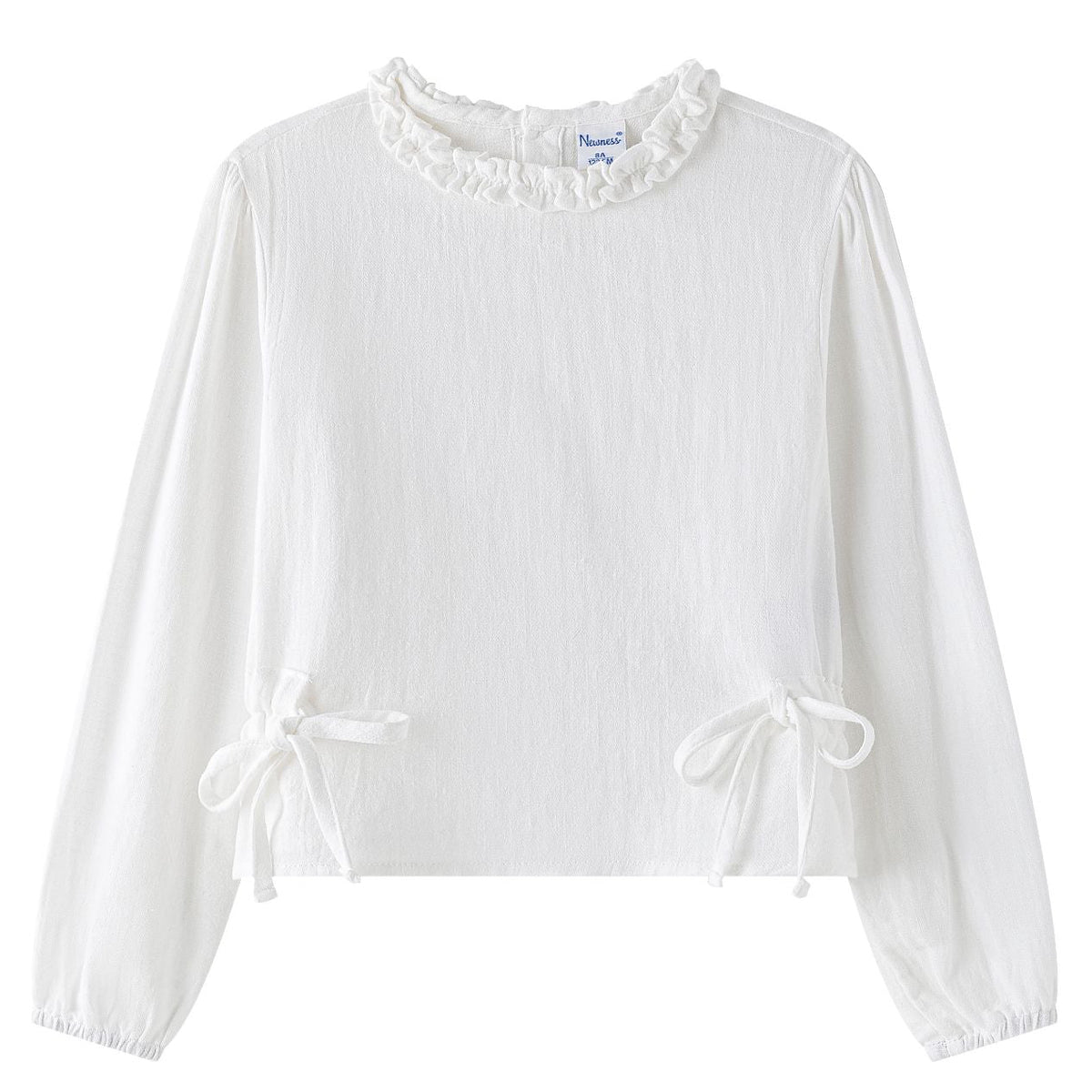 Blouse met lange mouwen en elastische manchetten meisje