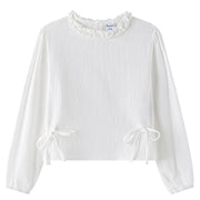 Blouse à manches longues et poignets élastiques pour fille