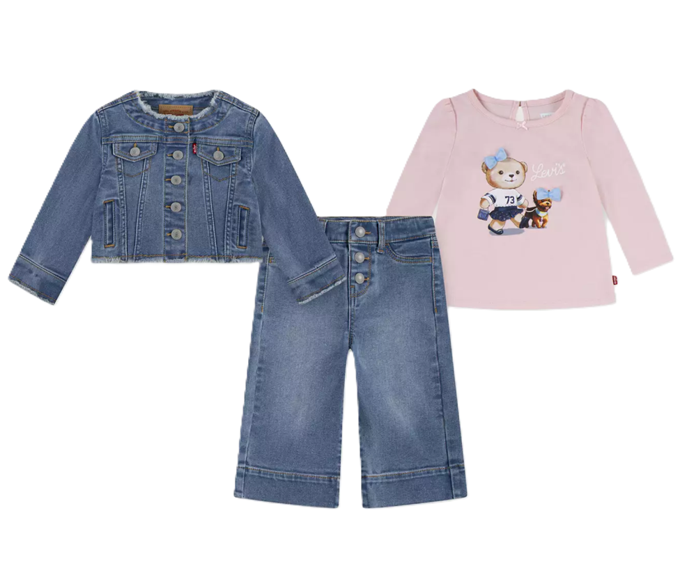 Levi's T-shirt jas & Wide Jeans Set Voor Baby’s