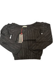 Looxs Glitter top zwart zilver