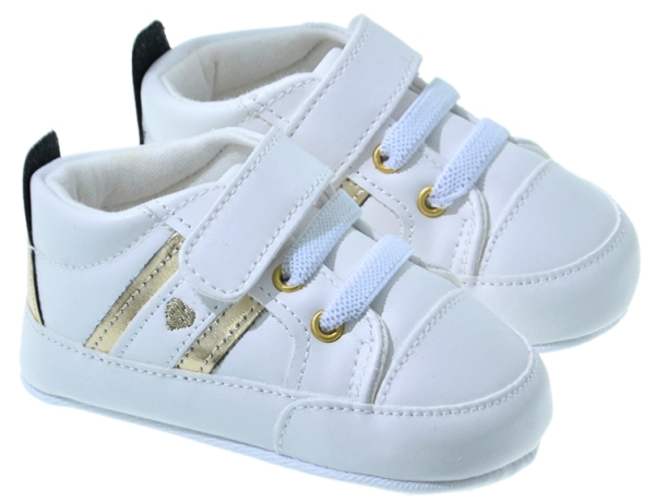 EMC baby schoen  wit met goud