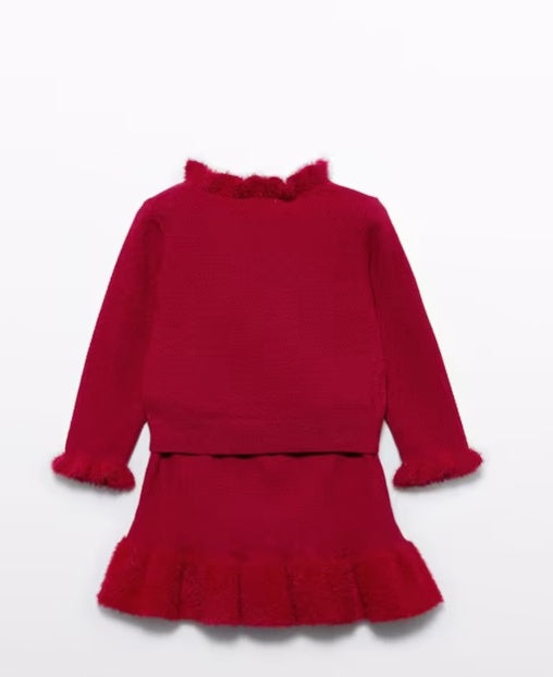 Abel & Lula Tricot skirt set rood