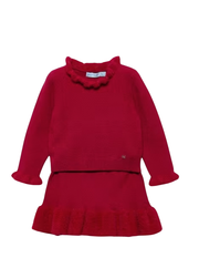 Abel & Lula Tricot skirt set rood