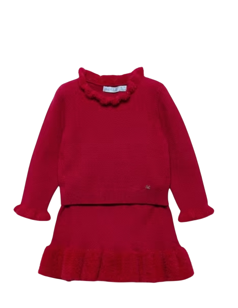 Abel & Lula Tricot skirt set rood