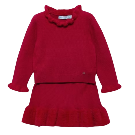 Abel & Lula Tricot skirt set rood