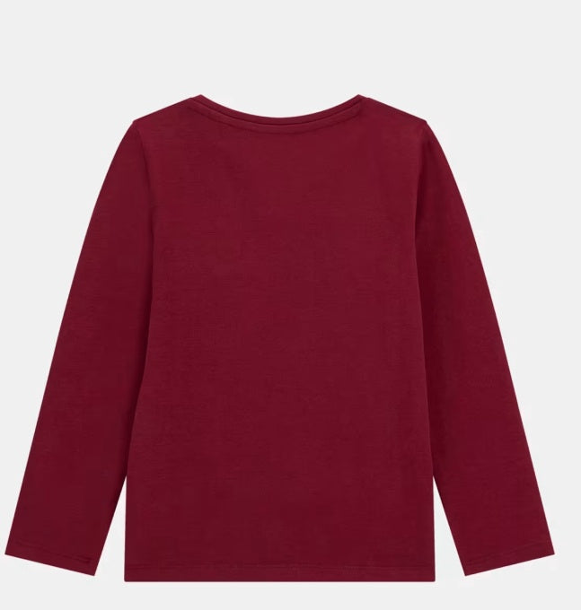 Guess meisjes tshirt rood met glitter
