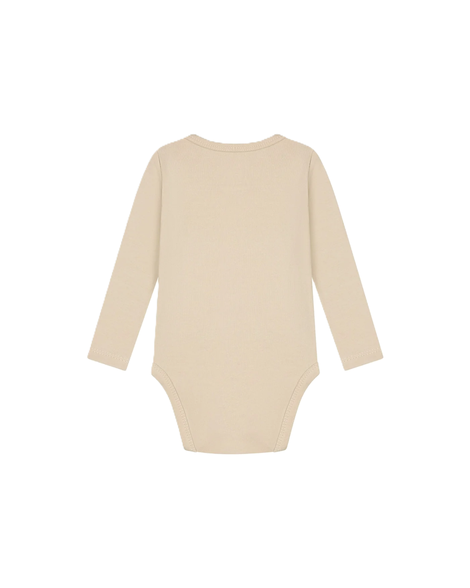 Malelions Baby Long Sleeve Bodysuit | Beige