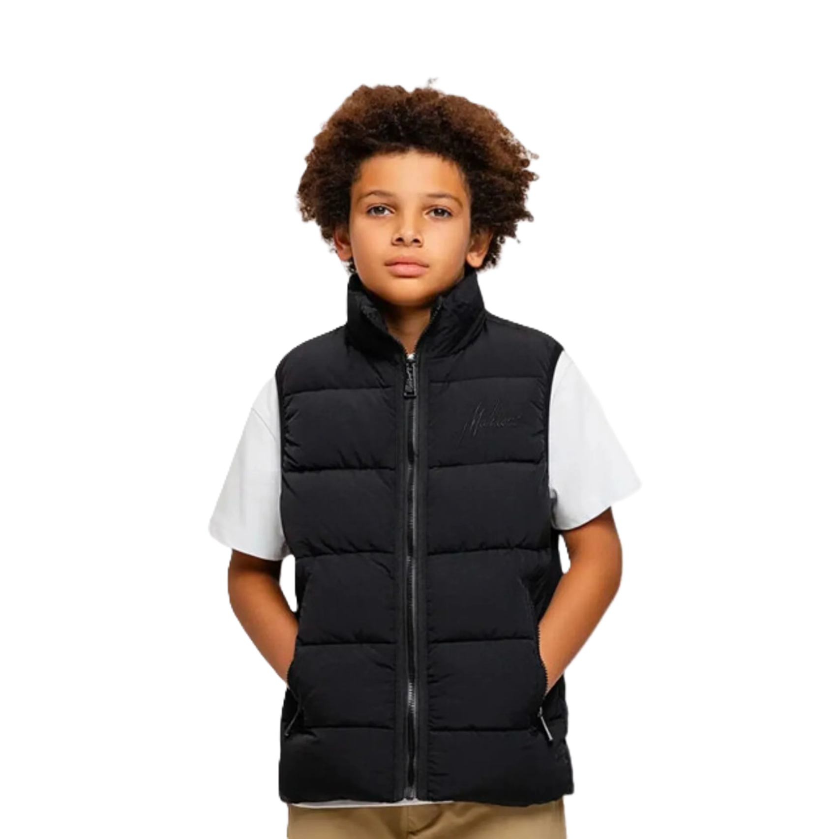 Malelions Junior Matt Crinkle Bodywarmer zwart