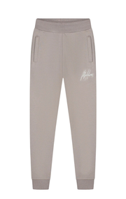 Malelions Junior Striped Signature Sweatpants  Grey Brown/Off-White