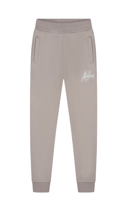 Malelions Junior Striped Signature Sweatpants  Grey Brown/Off-White