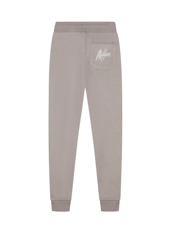 Malelions Junior Striped Signature Sweatpants  Grey Brown/Off-White