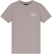 Malelions Junior Striped Signature T-shirt Grey