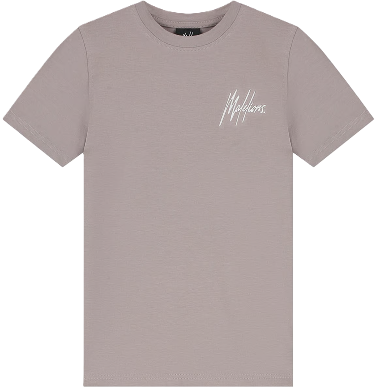 Malelions Junior Striped Signature T-shirt Grey