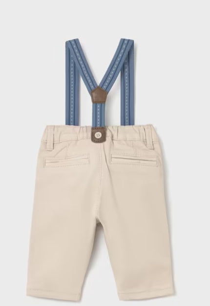 Mayoral Long trousers with suspenders beige
