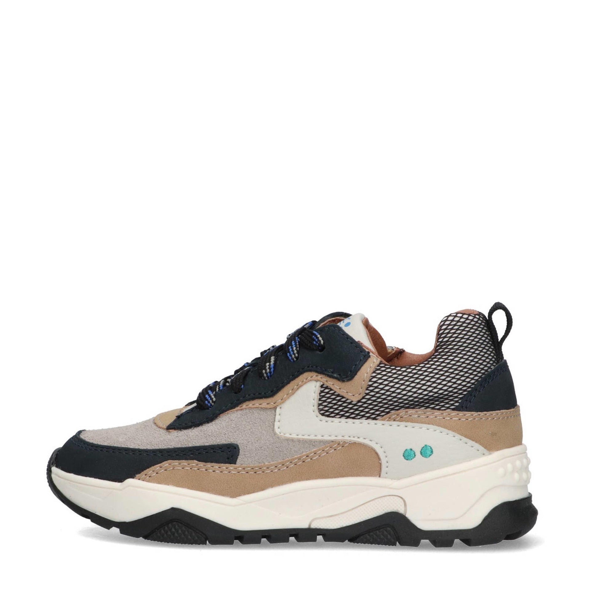 BunniesJr  Cole Chunky chunky leren sneakers beige/blauw