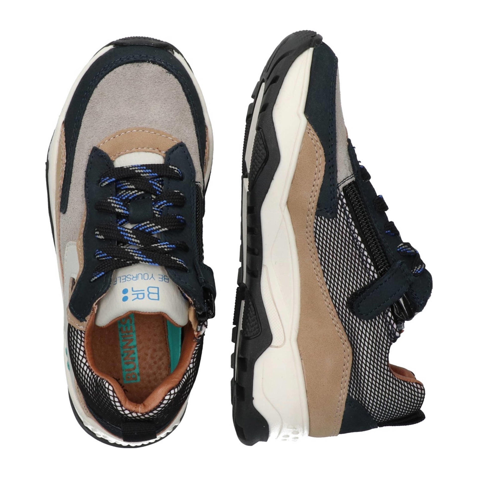 BunniesJr  Cole Chunky chunky leren sneakers beige/blauw