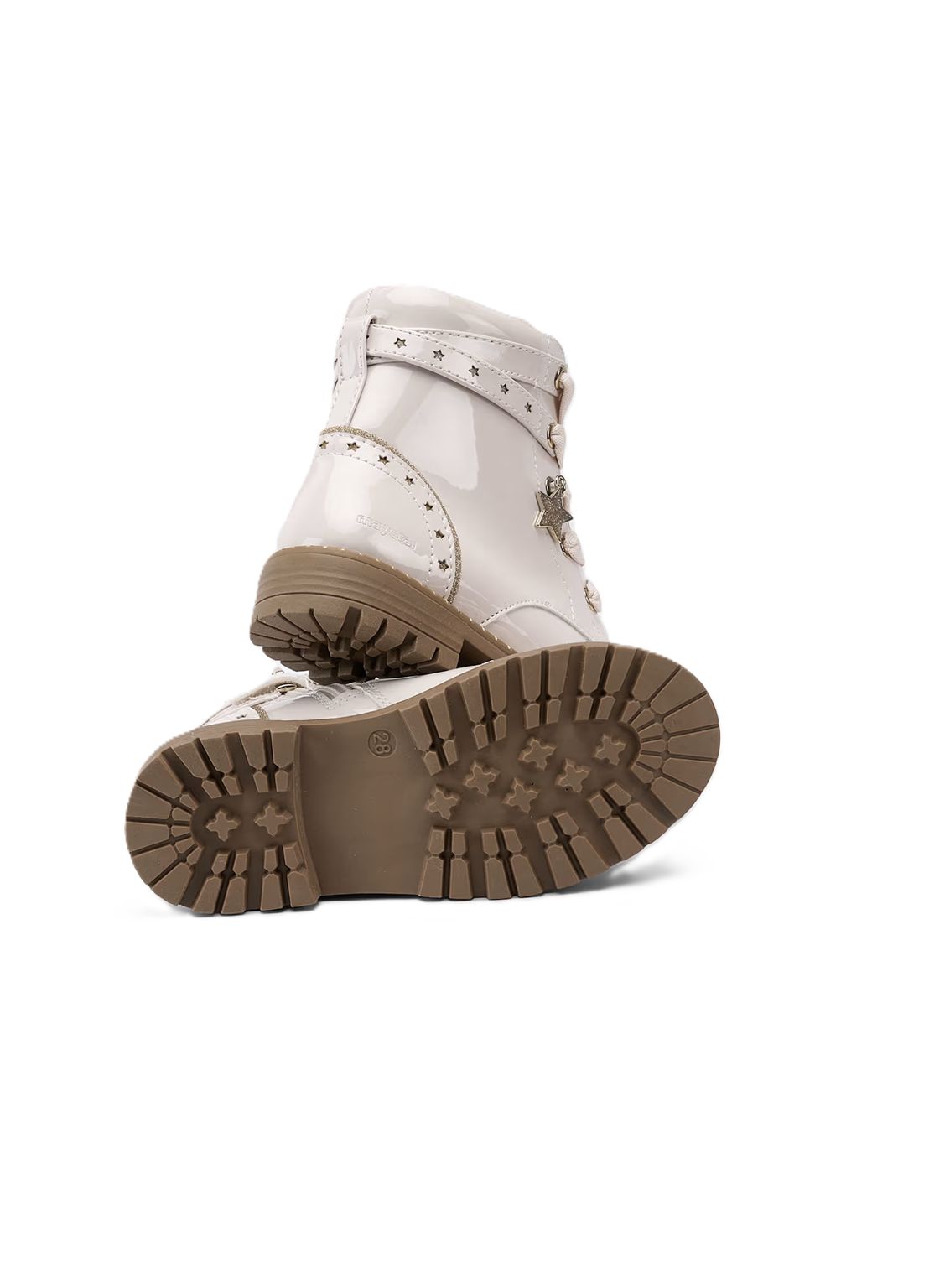 Mayoral Girls Biker Boots Ecru