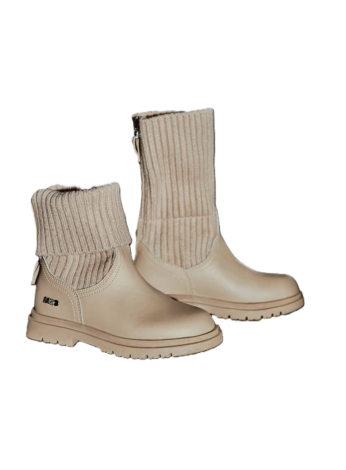 Mayoral Knitted Biker Boots Sand