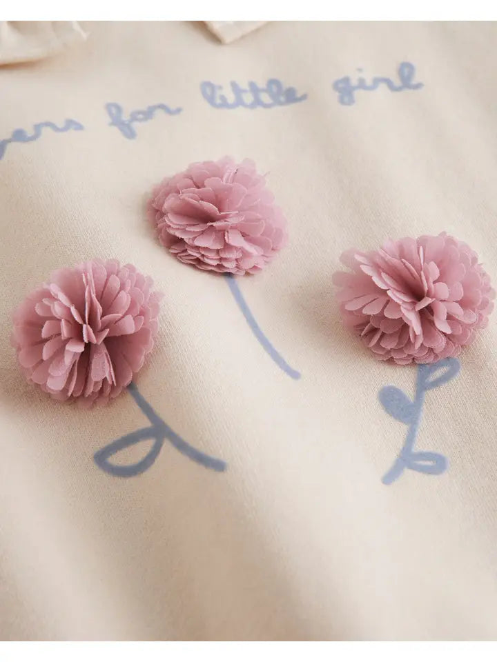 Sweat-shirt à intérieur brossé, imprimé fleurs