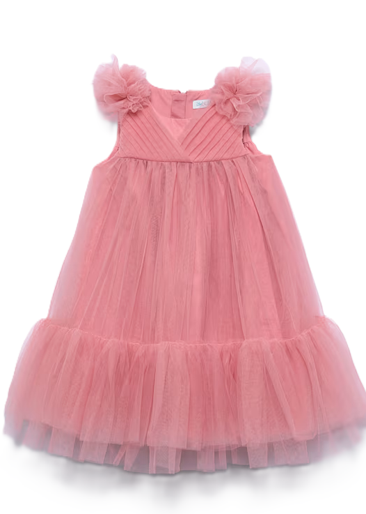 Abel & Lula Roze Ruffle Tule Jurkje Meisjes