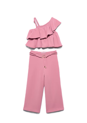 Abel & Lula Meisjes Crêpebroeken Set Roze