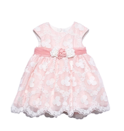Abel & Lula Embroidered organza baby dress roze meisjes