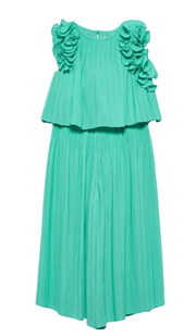 Abel & Lula pleated chiffon trouser set groen