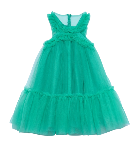 Abel & Lula ruffled tulle dress groen meisjes