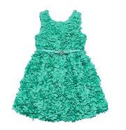 Abel & Lula 3D floral puffed dress groen meisjes