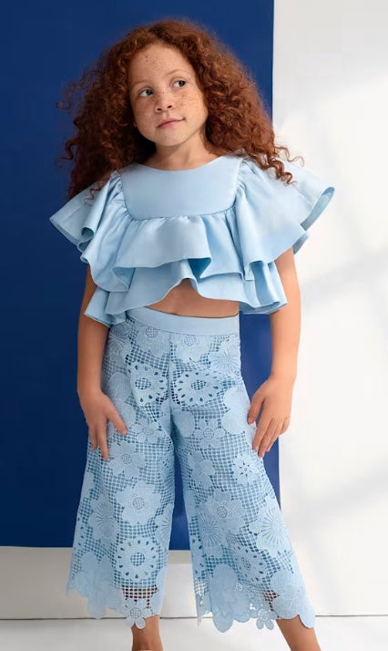 Abel & Lula Guipure Culotte-broekset voor meisjes