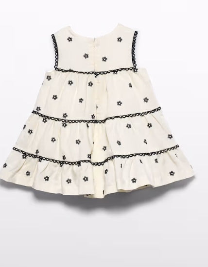 Abel & Lula Baby bloemen geborduurde jurk