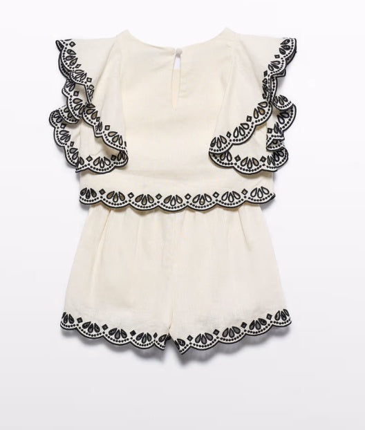 Abel & Lula Meisjes geborduurde wave Bermuda shorts set