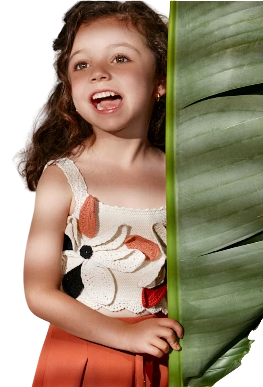 Abel & Lula Crochet flower top for girls