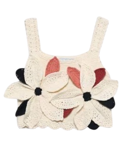Abel & Lula Crochet flower top for girls