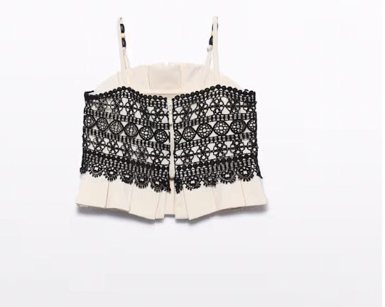 Abel & Lula Meisjes guipure kanten camisole top