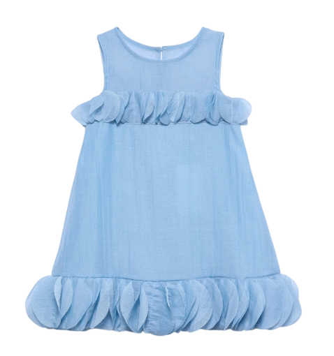 Abel & Lula Meisjesjurk met gekreukte organza