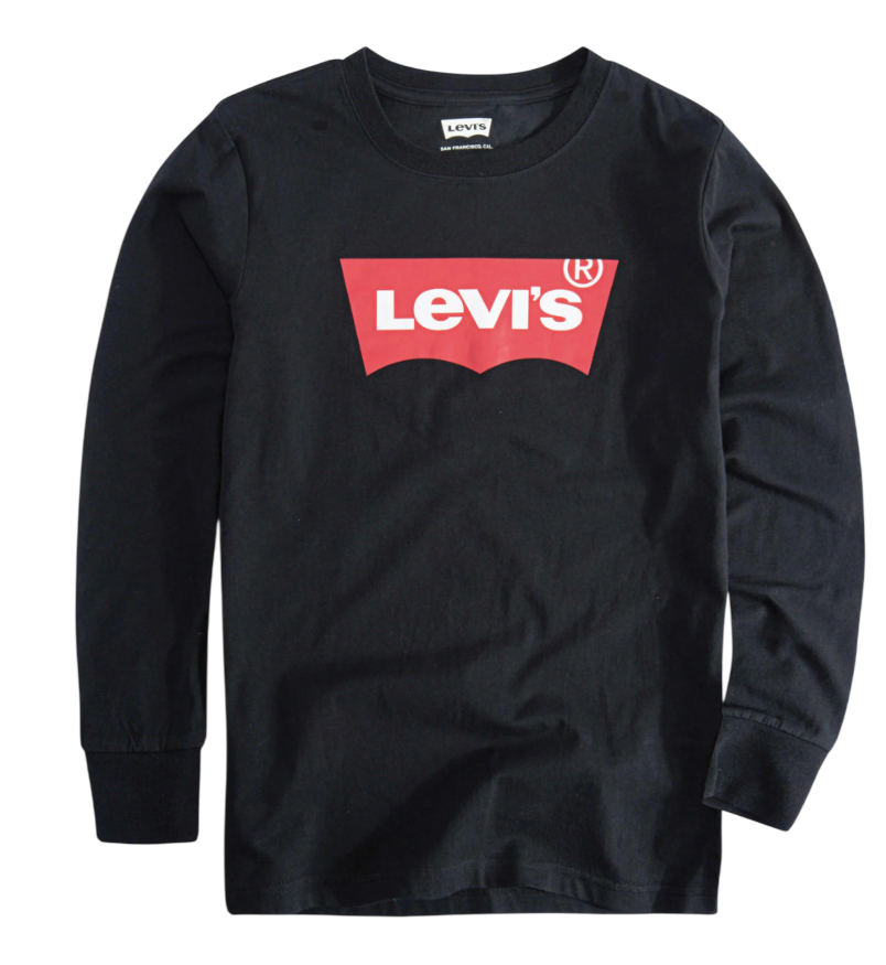 Levi's Kids  longsleeve Batwing met logo zwart