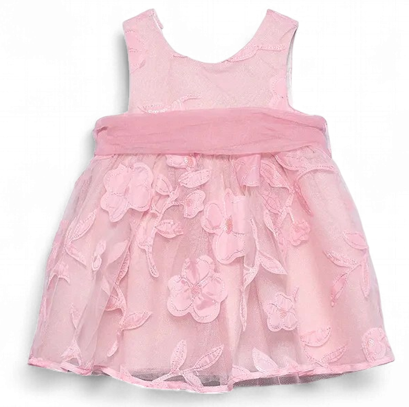 Abel & Lula Babyjurk met Uitgesneden Bloemen roze