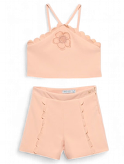 Abel & Lula Girls' crepe wave Bermuda shorts set
